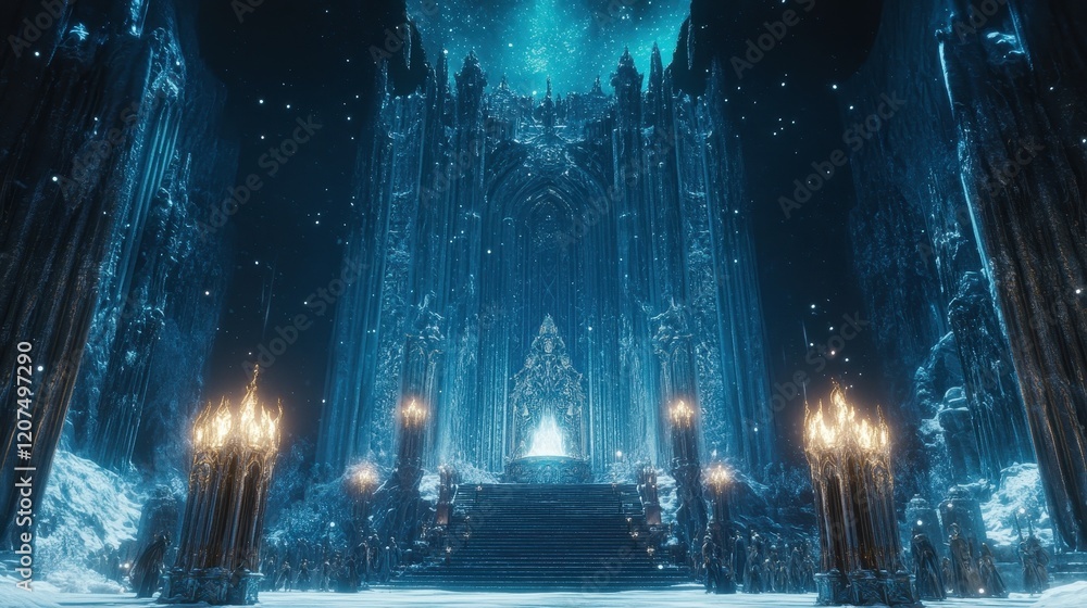 Grand Celestial Throne Resting Within Enchanted Ice Palace Grand Celestial Throne Resting Within Enchanted Ice Palace