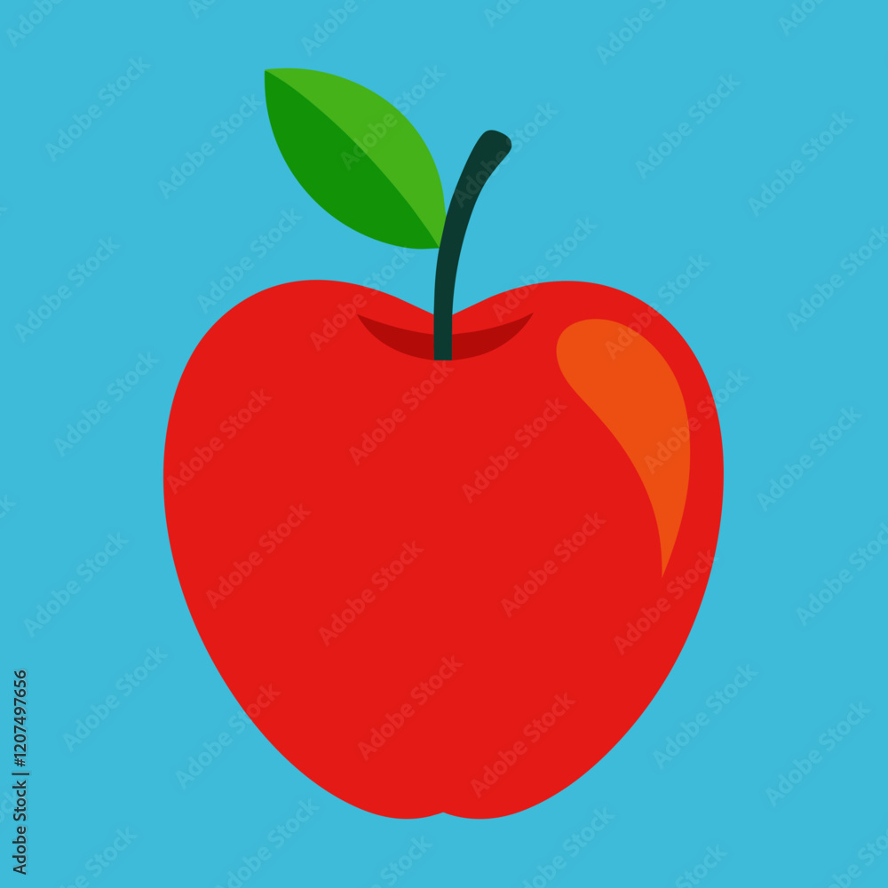 Fototapeta premium red apple with leaf