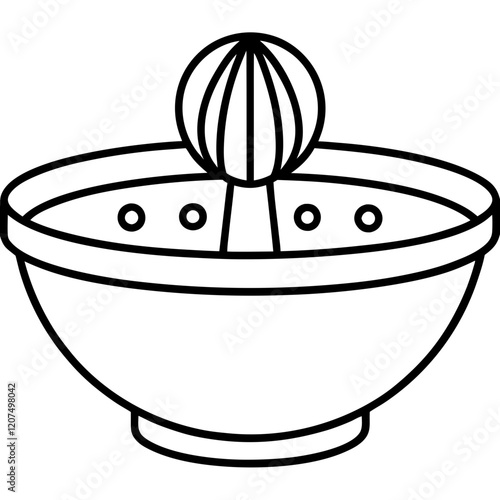  salad spinner line art vector illustration 