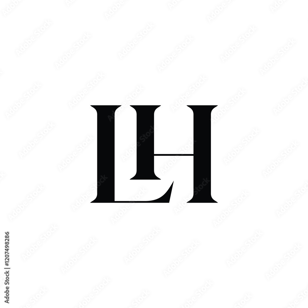LH monogram logo design letter text name symbol monochrome logotype alphabet character simple logo LH monogram logo design letter text name symbol monochrome logotype alphabet character simple logo