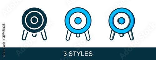 Filled outline Target sport icon isolated on white background. Clean target with numbers for shooting range or shooting. Vector