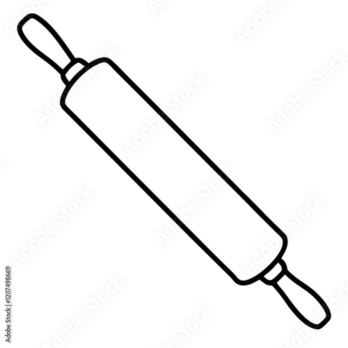  rolling pin line art vector illustration 