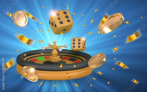 Photography Realistic 3d casino game concept