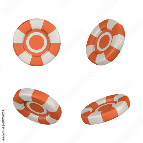 Realistic 3d poker chips. Casino game concept. Gambling and betting, poker or blackjack tools. Vector illustration