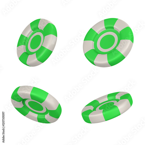 Realistic 3d poker chips. Casino game concept. Gambling and betting, poker or blackjack tools. Vector illustration