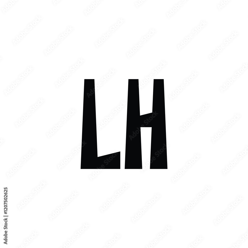 Fototapeta premium LH monogram logo design letter text name symbol monochrome logotype alphabet character simple logo