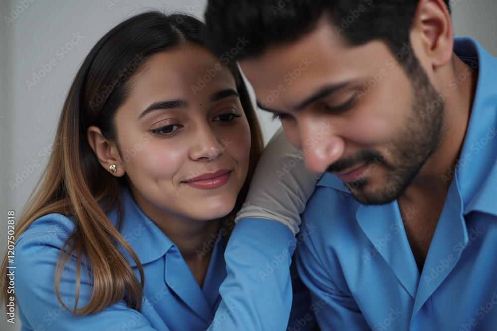 Portrait of a Paramedic Couple Saving Lives, side by side Portrait of a Paramedic Couple Saving Lives, side by side