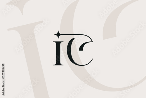 IC or CI letter logo icon design. Classic style luxury initials monogram.