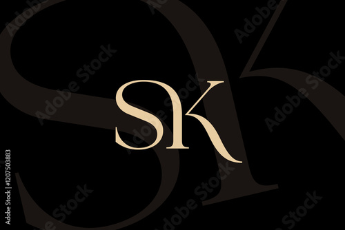 SK or KS letter logo icon design. Classic style luxury initials monogram.