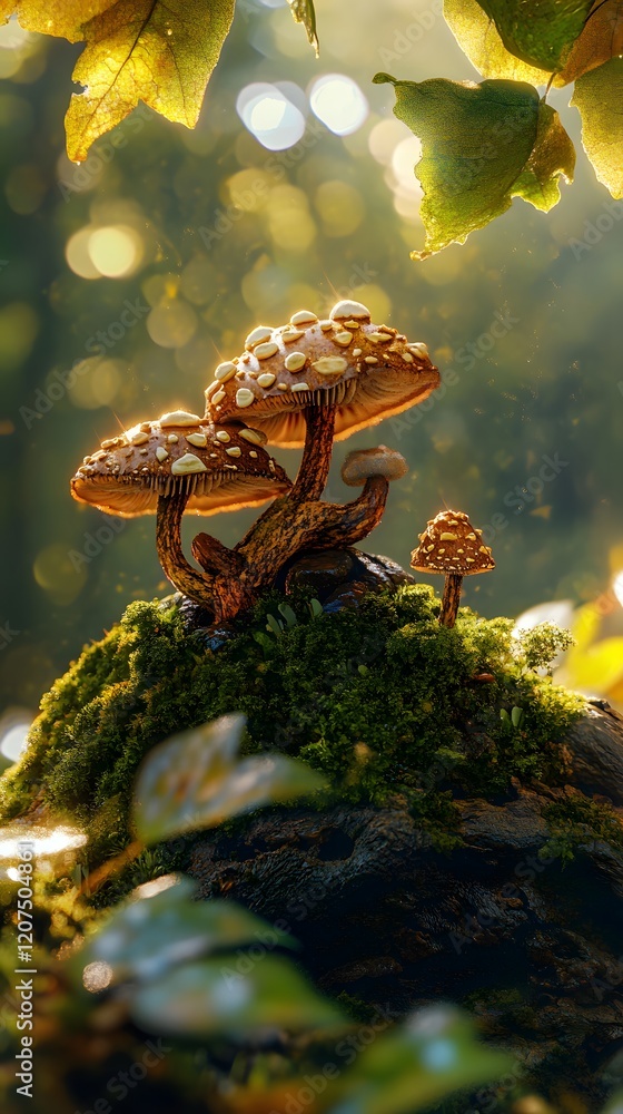Mushrooms in Forest
