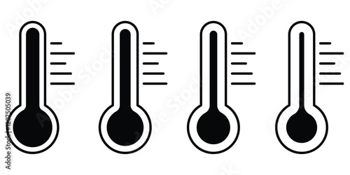 Temperature Scale icon. Warm and cold Symbol - stock vector. Weather Sign. eps 10.