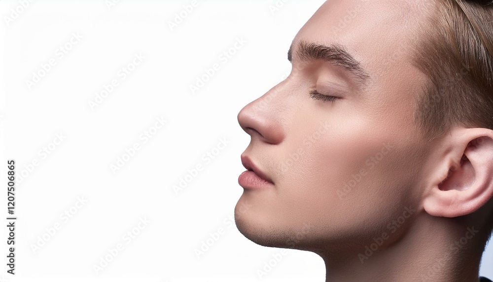 Profile of feminine face with closed eyes and make-up Profile of feminine face with closed eyes and make-up