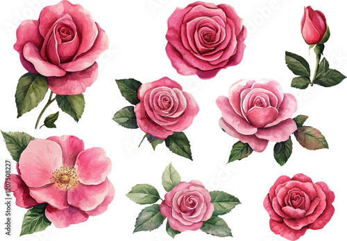 seamless pattern with pink roses