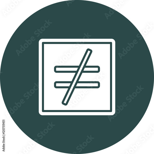 NO Equal To Vector Icon Design