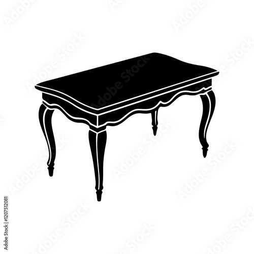 Table silhouette vector Style with white background