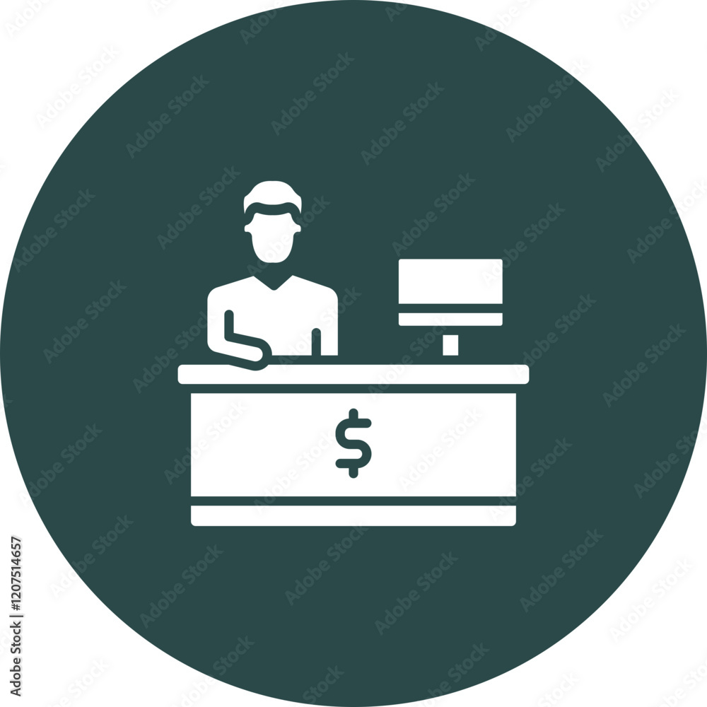 Man Bank Teller Vector Icon Design Man Bank Teller Vector Icon Design