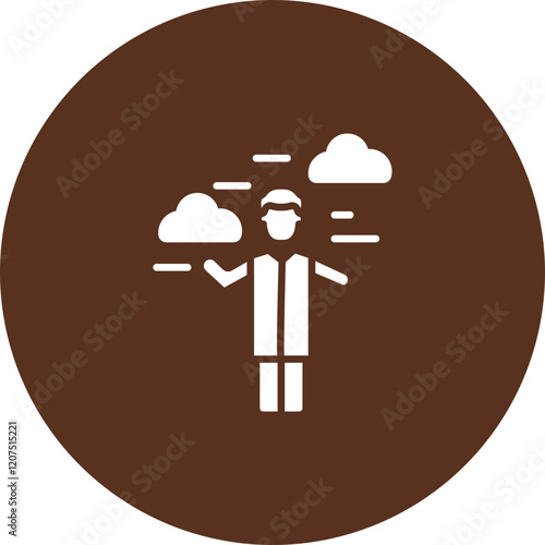 Man Weathercaster Vector Icon Design