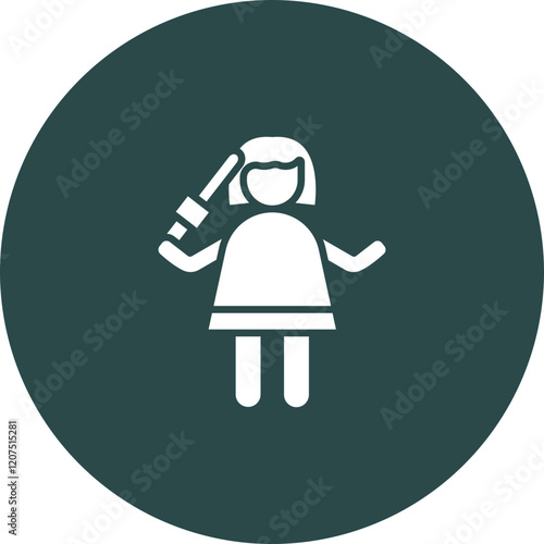 Hair Styler Vector Icon Design