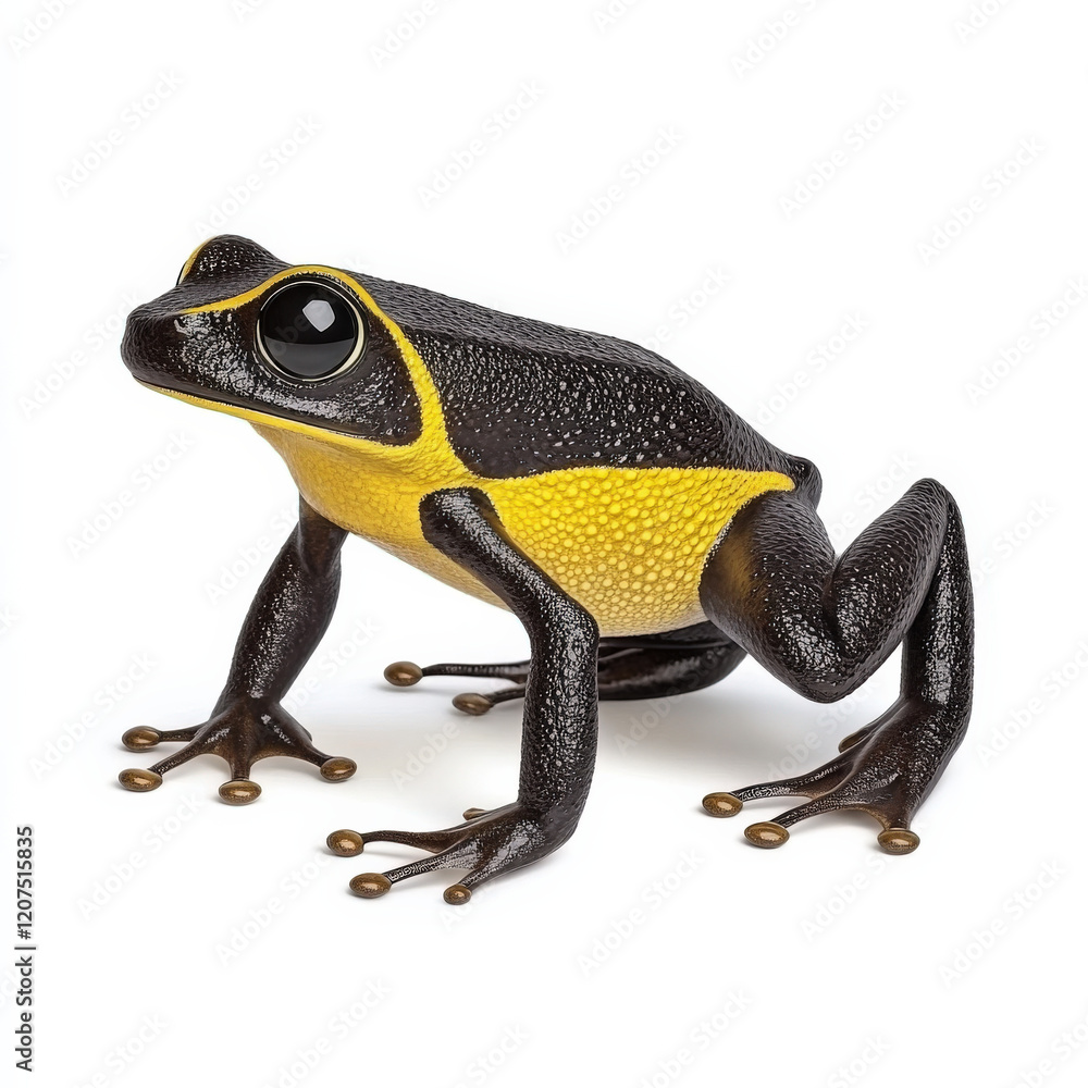 Obraz premium Vibrant Yellow-Bellied Frog, Isolated on White