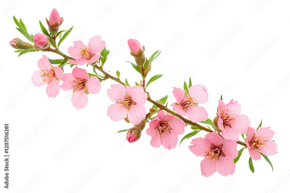 Obraz premium Delicate Pink Waxflower Bloom Isolated on White Background, Perfect for Floral Designs and Projects 