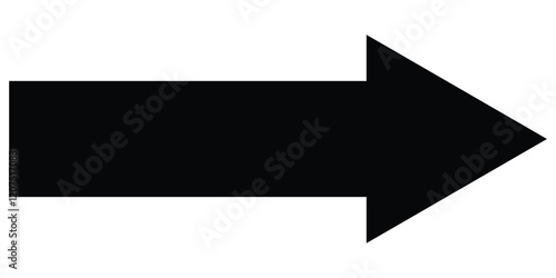 Black arrow pointing right on white background. 888