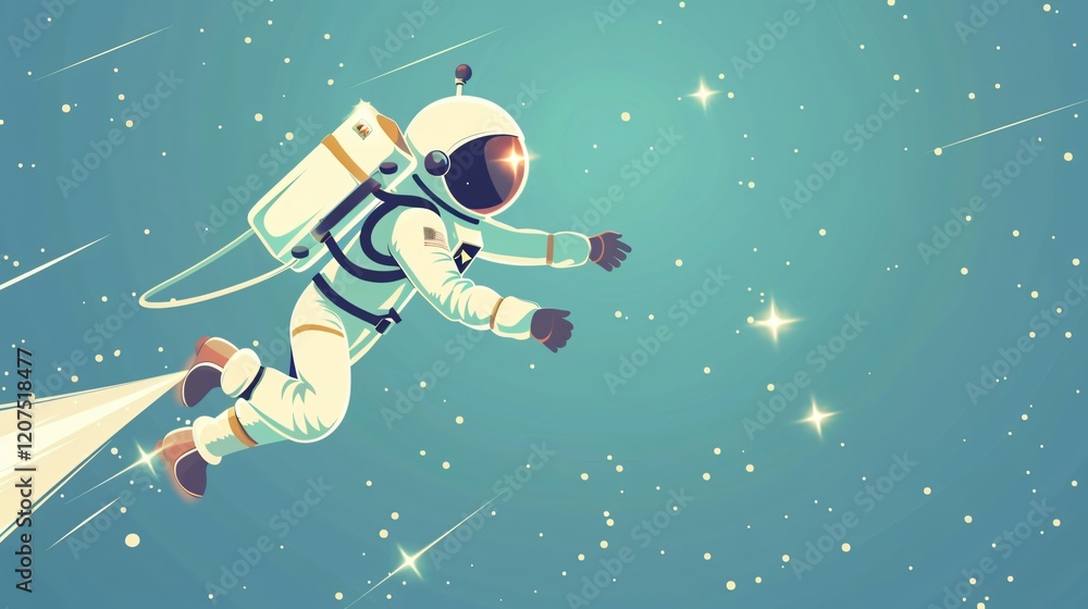 Jetpack-Wearing Astronaut Soaring Through Space Exploration Adventure Jetpack-Wearing Astronaut Soaring Through Space Exploration Adventure