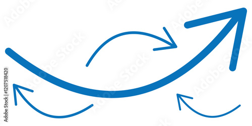 Round curl long arrow. Thin arrow curled symbol icon. Arrow sign. eps 10
