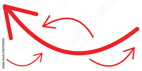 Round curl long arrow. Thin arrow curled symbol icon. Arrow sign. eps 10