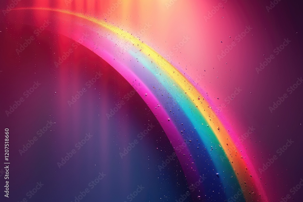 Obraz premium Abstract Rainbow Arc with Glimmering Particles