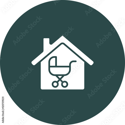 Baby Trolley Vector Icon Design