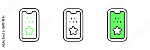 Set line Taxi mobile app icon isolated on white background. Mobile application taxi. Vector