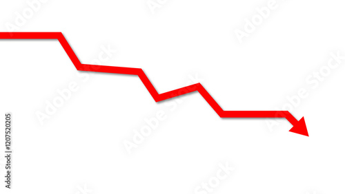 Down graph with red sign 4k