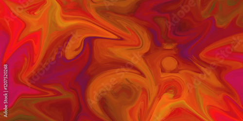 Abstract beautiful red swirl liquid background. acrylic liquid textures with spots and splashes of color paint. colorful marble pattern of the blend of curves .colorful marble surface.