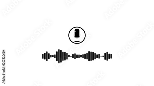 Voice recording podcast microphone icon .Digital Microphone line icon