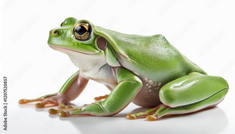 european green tree frog vibrant green skin white background nature photography single animal european green tree frog vibrant green skin white background nature photography single animal