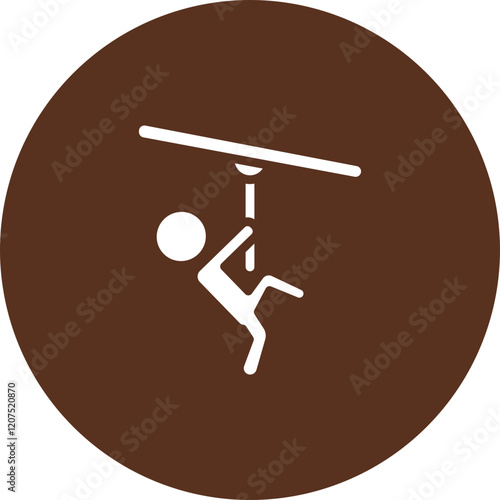 Zip Line Vector Icon Design