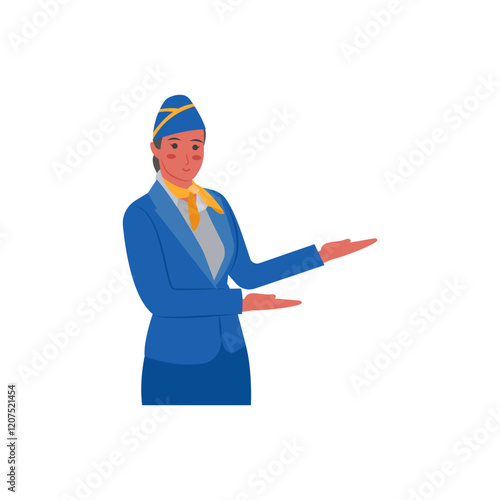 Air Hostess,  Women Career Flat Vector Illustration