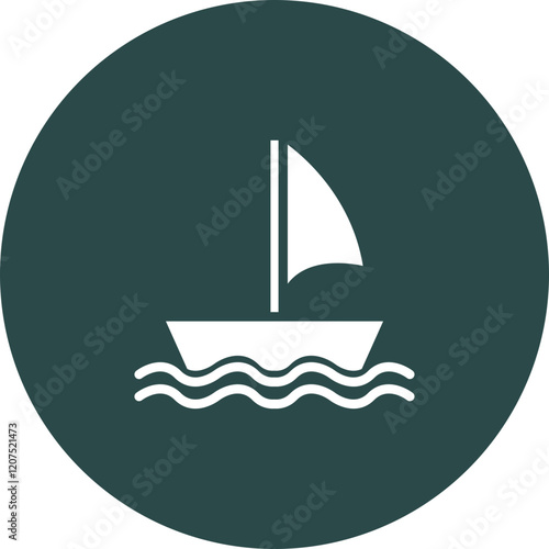 Windsurfing Vector Icon Design