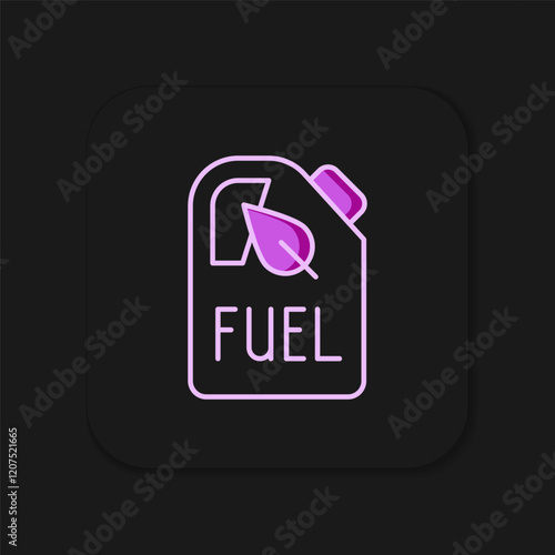 Filled outline Bio fuel canister icon isolated on black background. Eco bio and barrel. Green environment and recycle. Flat filled outline style with shadow. Vector