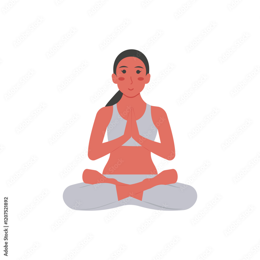 Yoga Master, Women Career Flat Vector Illustration Yoga Master, Women Career Flat Vector Illustration