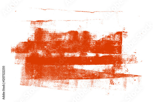 Linocut texture. Ink roller background. Grunge letterpress rectangles. Dry brayer corrosion stripes isolated on white background. Painted relief rusty stains. Vector lino eroded abstract illustration.