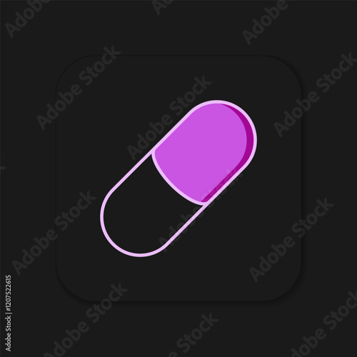 Filled outline Sleeping pill icon isolated on black background. Flat filled outline style with shadow. Vector