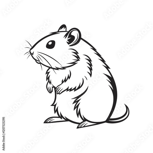Adorable Hamster Silhouette Vector Design