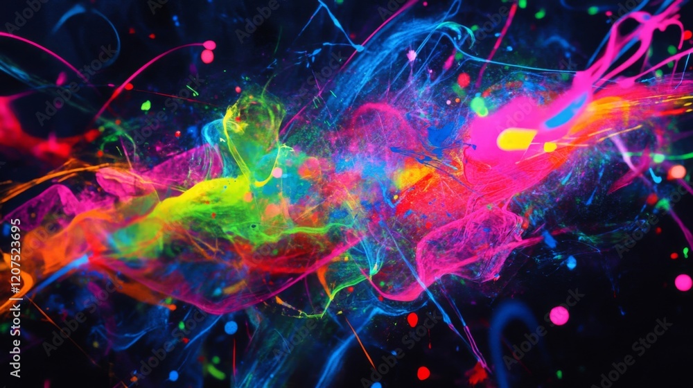 Fototapeta premium Vibrant Colorful Paint Explosion Abstract Background