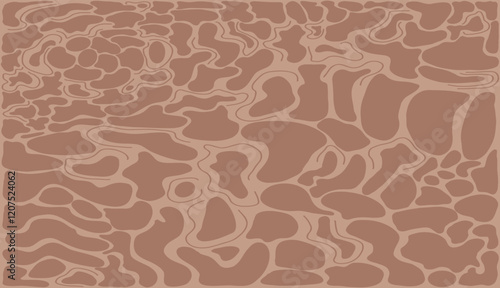 Brown background. Abstract Mocha mousse organic shapes textured template. Monochrome chocolate liquid effect backdrop. Minimal modern nude colors. Vector illustration.
