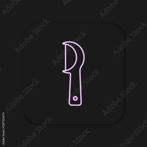Filled outline Dental floss icon isolated on black background. Flat filled outline style with shadow. Vector