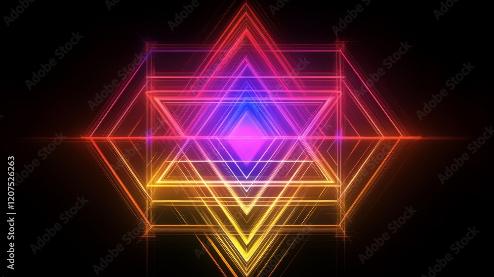 Fototapeta premium Vibrant Geometric Light Pattern Abstract Background