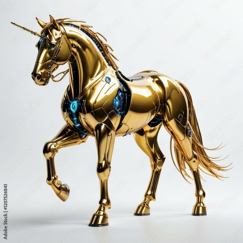 黄金の馬です。AI生成画像を利用してます。 黄金の馬です。AI生成画像を利用してます。