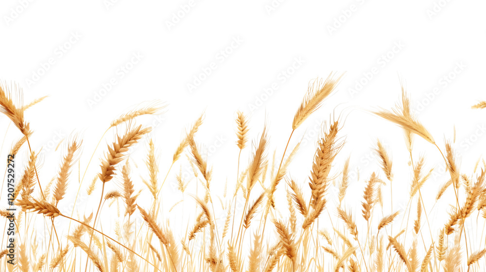 Fototapeta Ears of golden wheat, isolated on white background