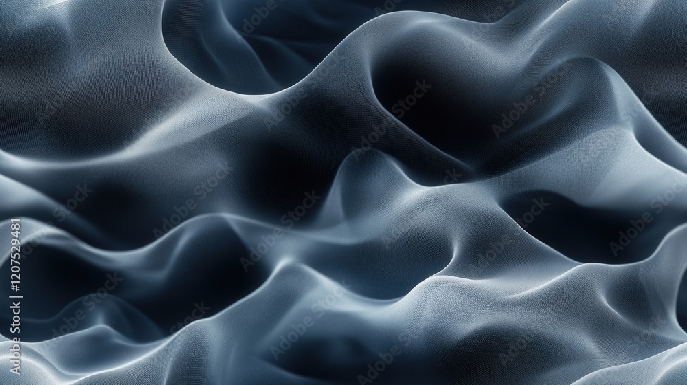 Obraz premium Soft Glowing Blue and Black Waves with Subtle Highlights